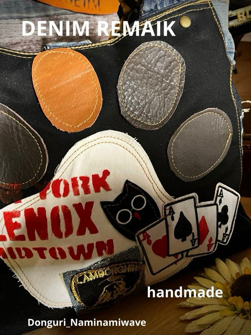 明菜さま❤️pagesになります♡デニムリメイク❤️猫しゃんかっこかわいいトート