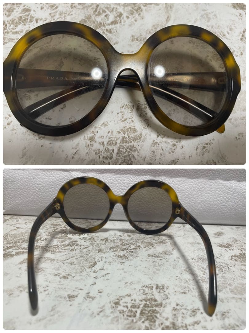 正規品　美品　プラダ　べっこう調　デカサングラス　SPR06R-F ブラウン
