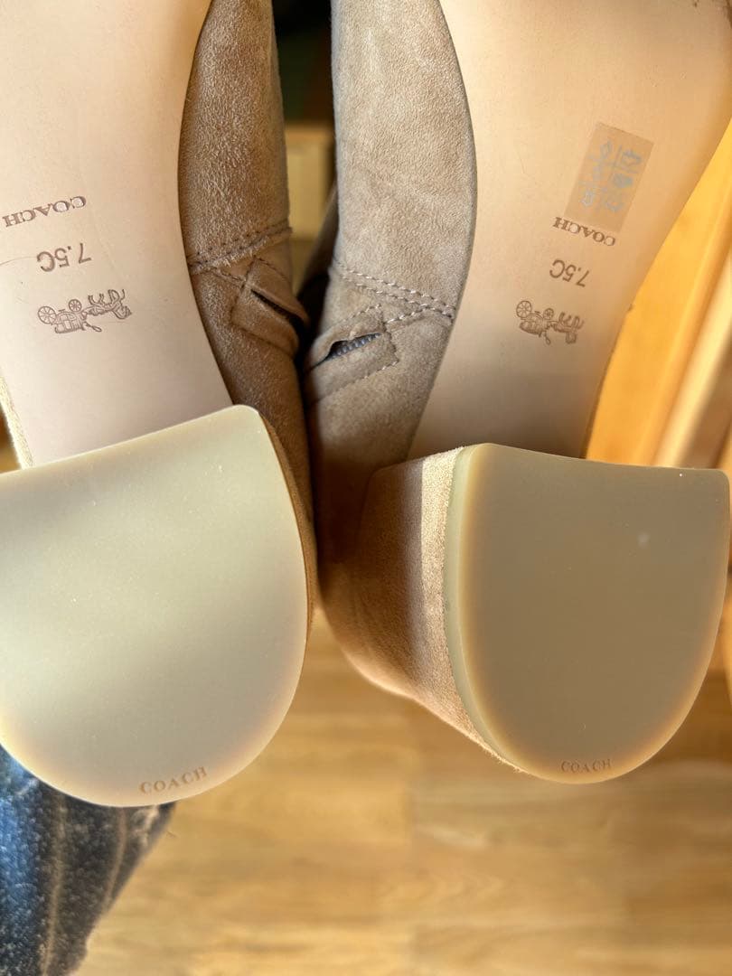 COACH coach ＣＯＡＣＨ　コーチ　ベージュ スエードブーツ 7.5