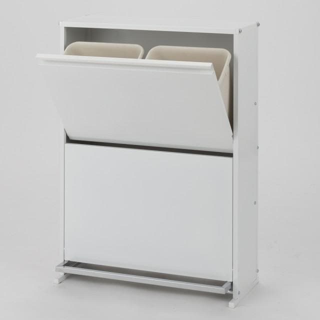 ディノス スチール製 ペダル式 分別ダストボックス 4分別 ゴミ箱 ホワイト