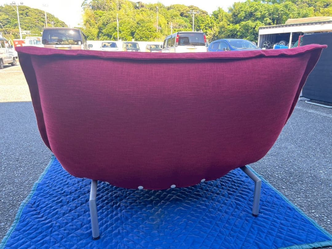 K◆　美品　リーン・ロゼ　2人掛けソファ　オットマン　レッド　千葉県館山市