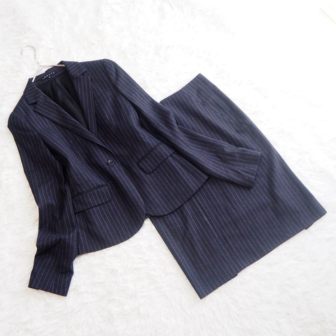 極美品 セオリー スーツセットアップ 上下 テーラードジャケット スカート