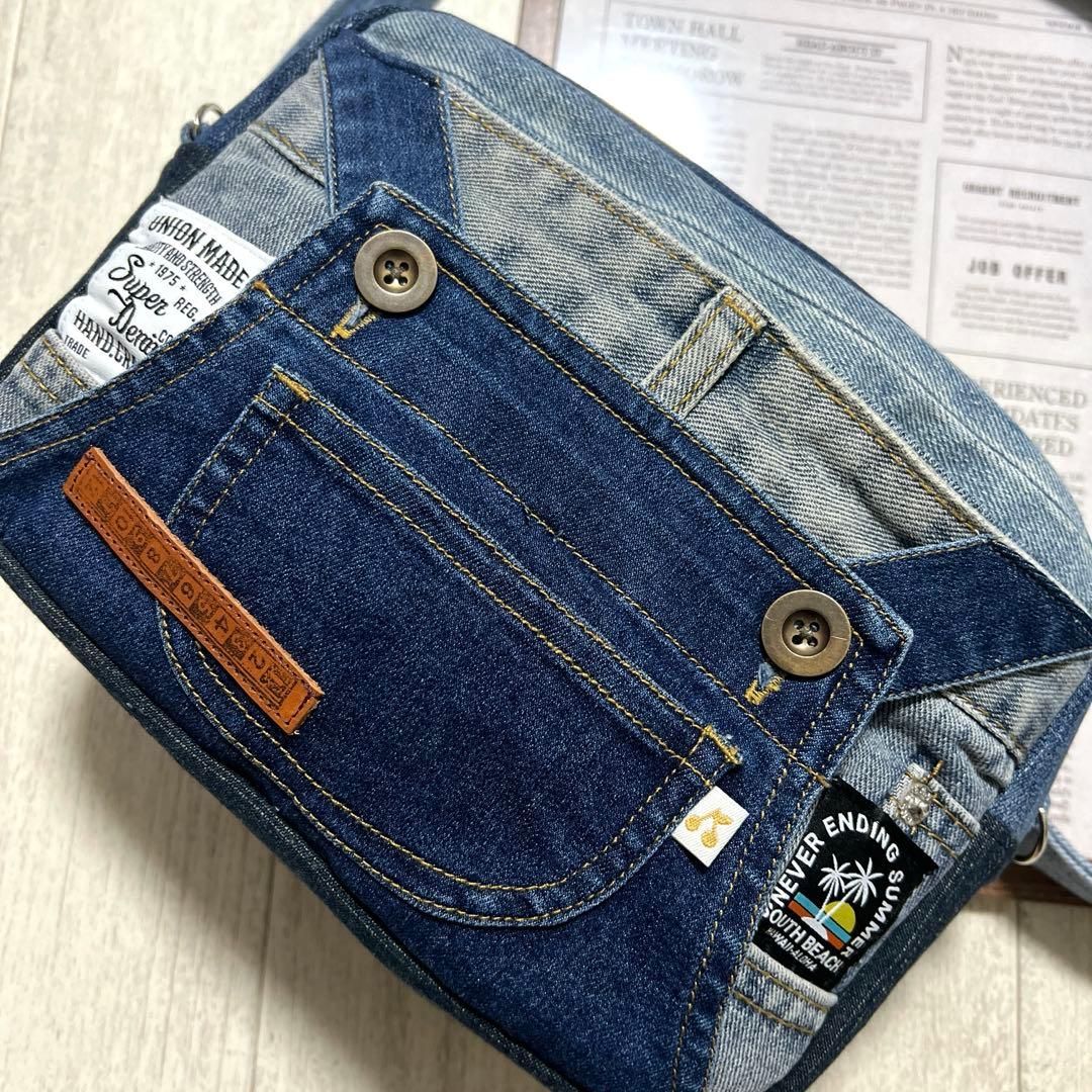 ぱーる☆ショルダーバッグ　デニムリメイク　ハンドメイド