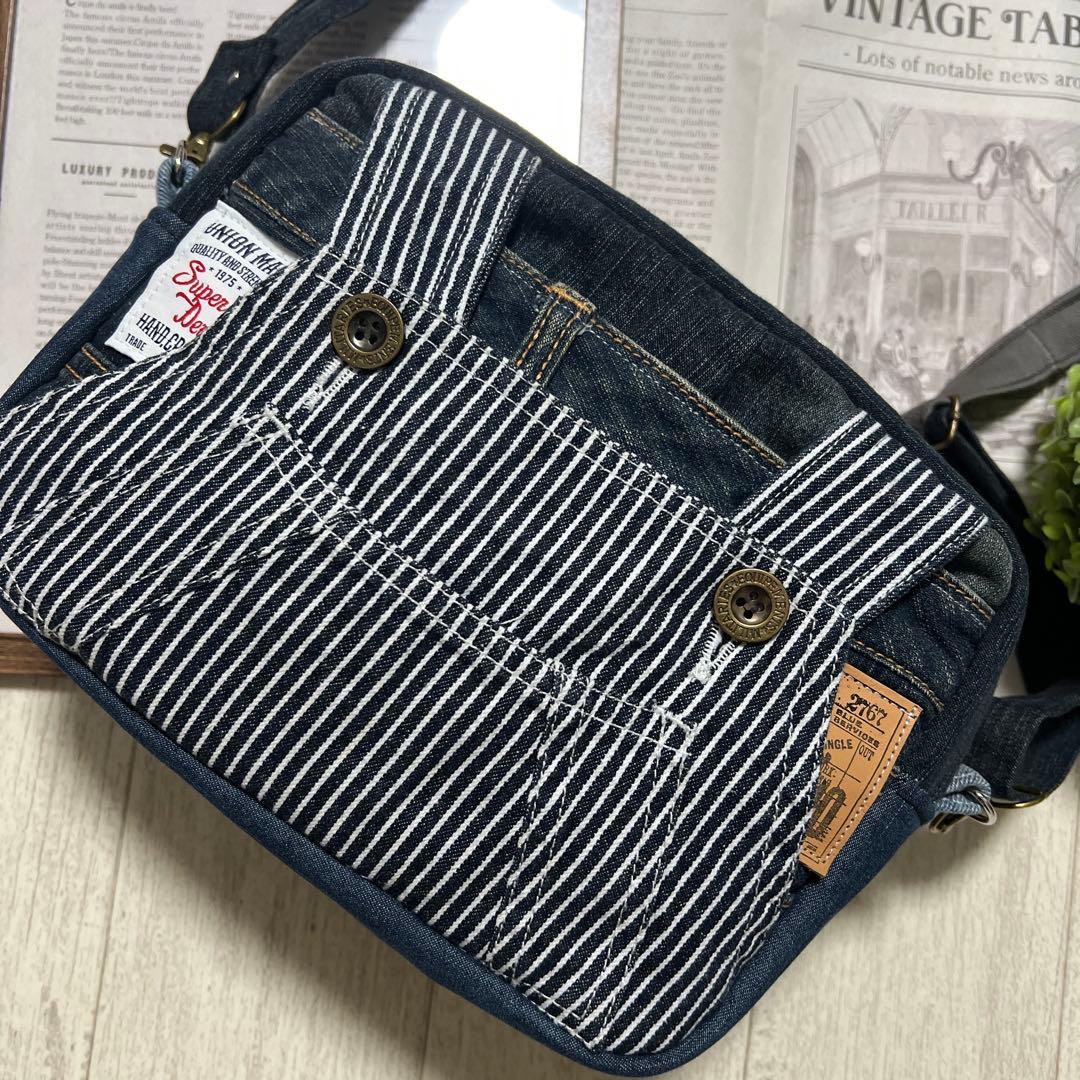 ぱーる☆ショルダーバッグ　デニムリメイク　ハンドメイド