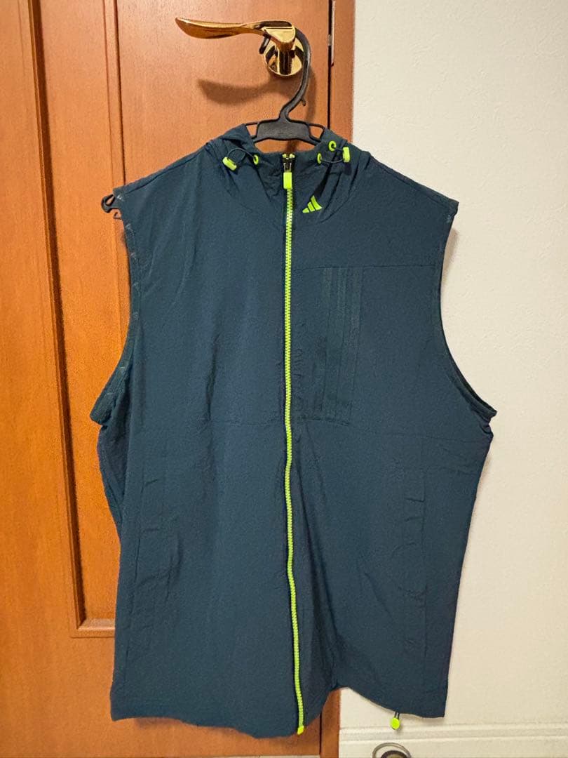 adidas フード付きベスト Lサイズ ネイビー