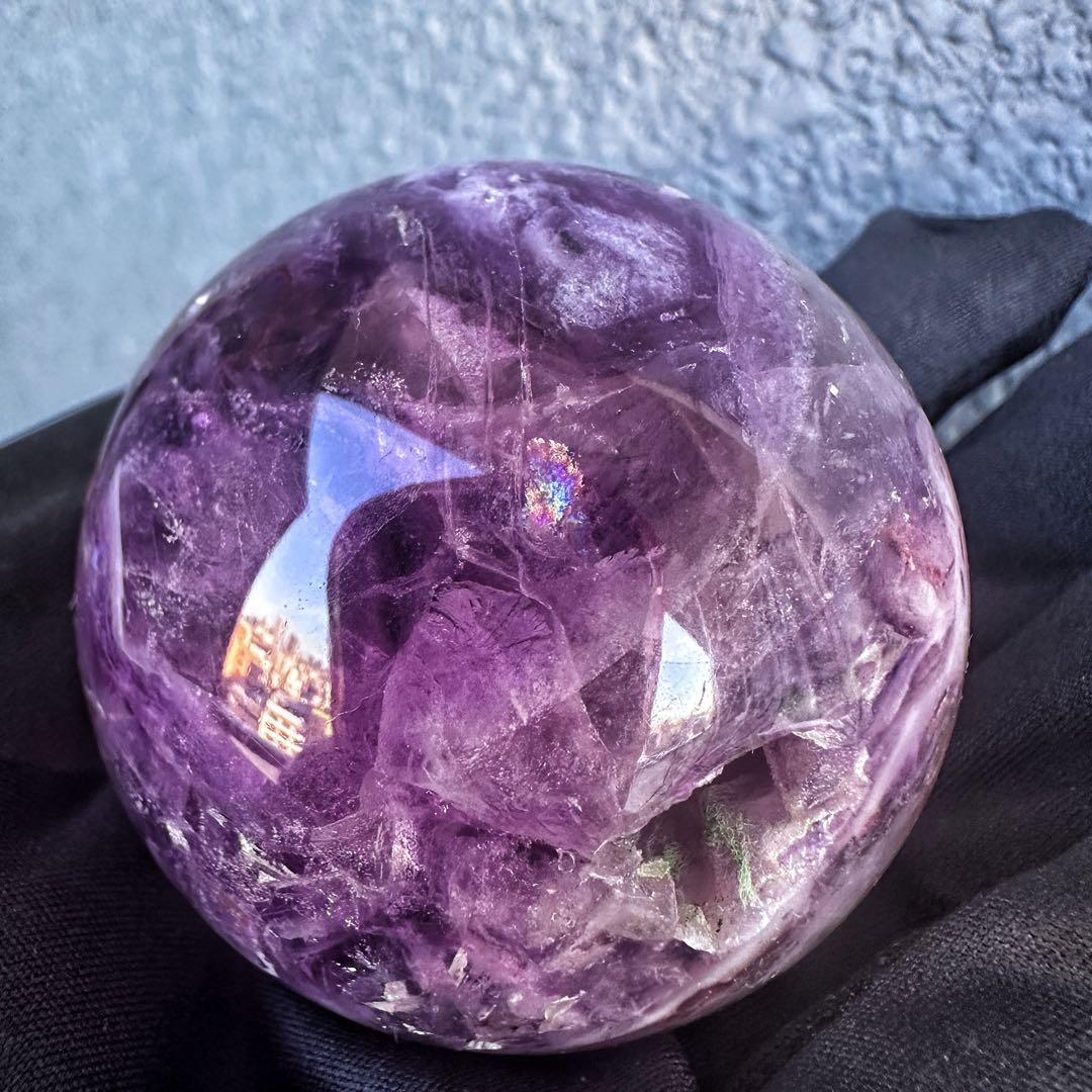 爆レア❗️レインボー☆フローライト 丸玉☆癒しパワーパワーストーン天然石A1153