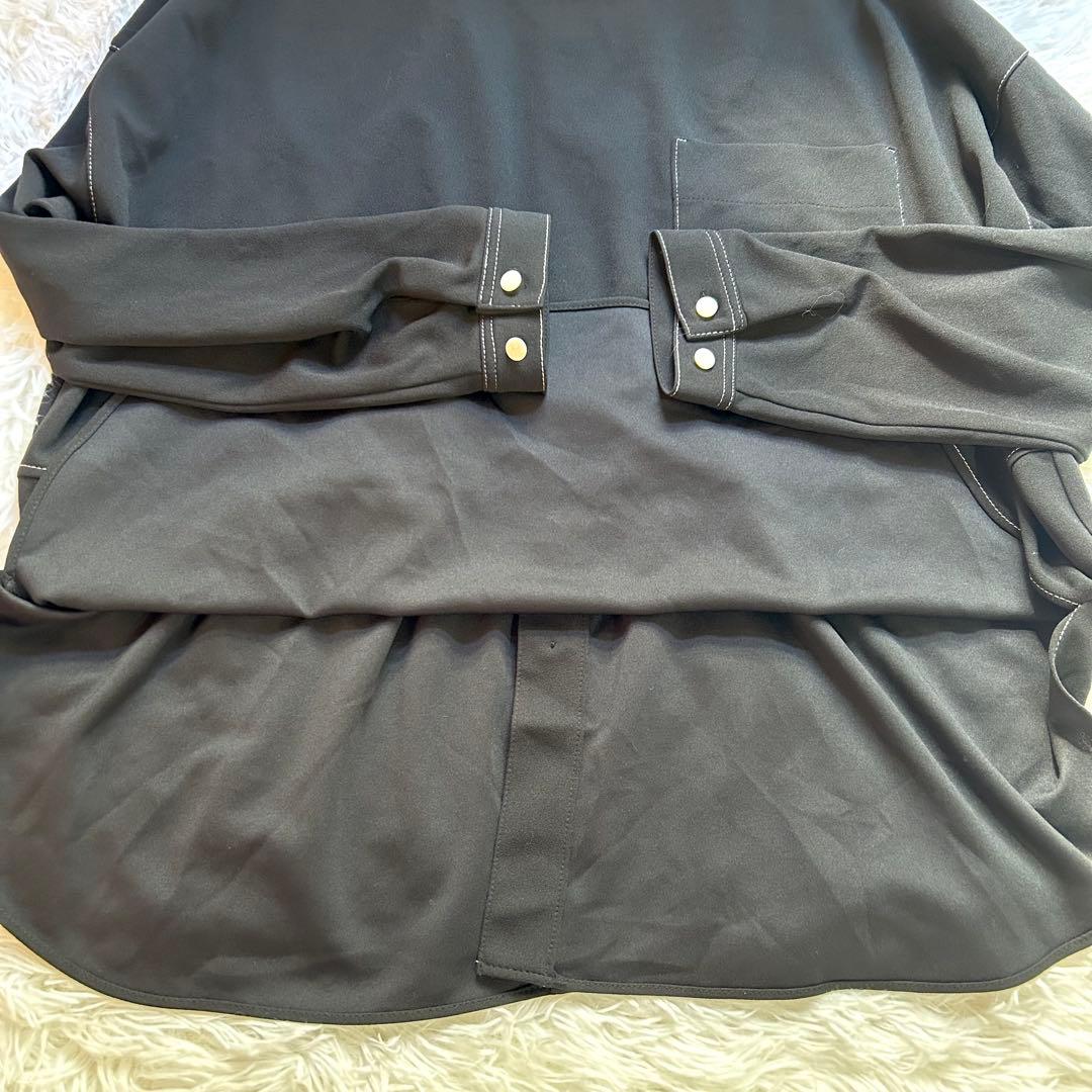 新品タグ付　ビアズリー　 配色ステッチジョーゼット　チュニック　カットソー