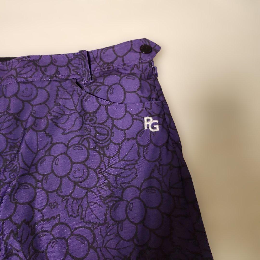 パーリーゲイツのRG ブドウ柄 紫色 シャツとフリルスカート