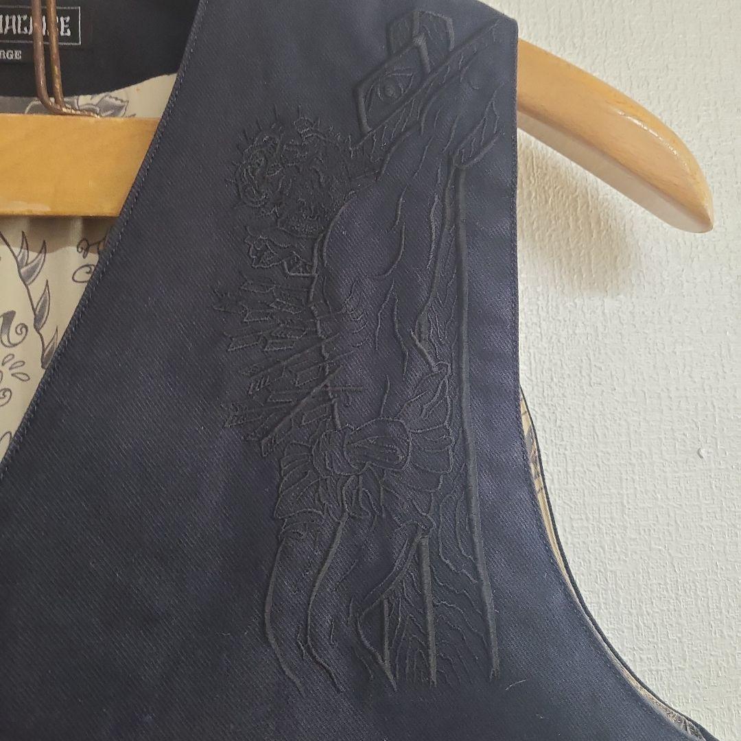 ソフトマシーン SOFTMACHIME タトゥー 総柄 ベスト L