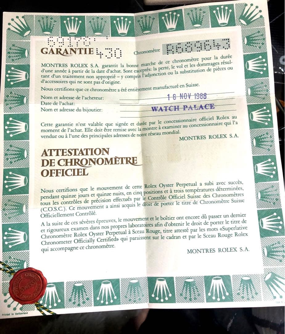 ロレックス　時計ケース　花柄刺繍　希少、ギャランティ