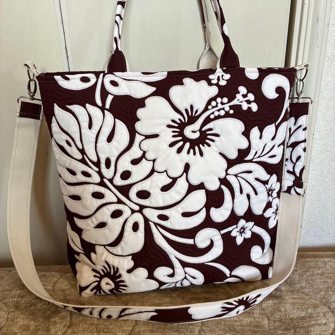 超メルカリ市特別価格☆ハワイアンミシンキルト　大きなトートバッグ