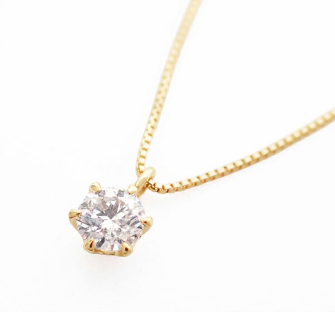KYOCERA JEWELRY K18YG ダイヤ0.3カラット ネックレス