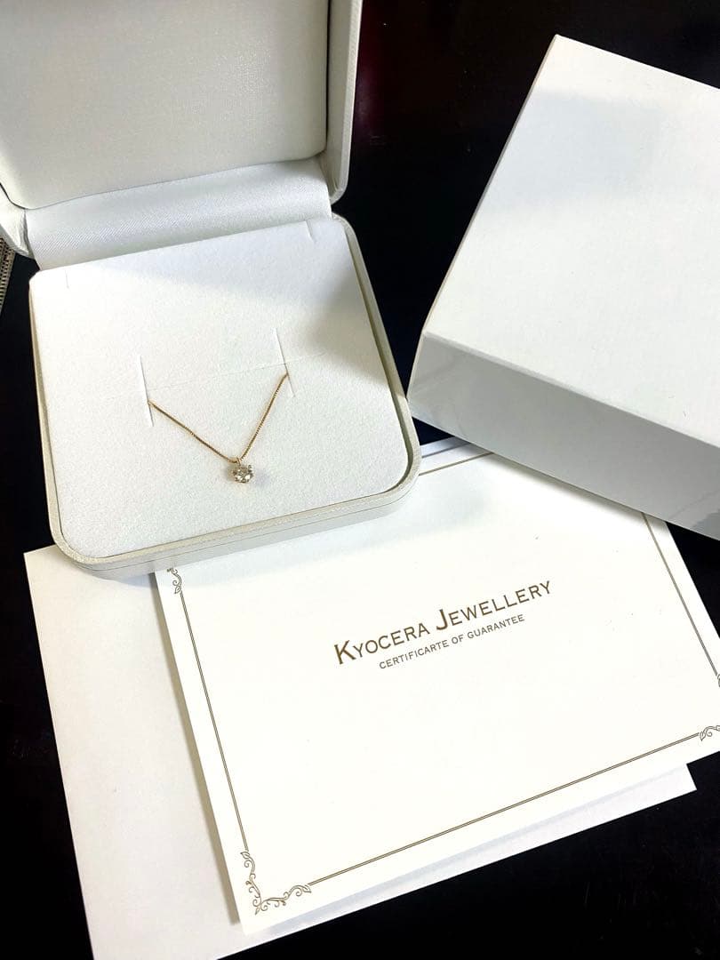 KYOCERA JEWELRY K18YG ダイヤ0.3カラット ネックレス