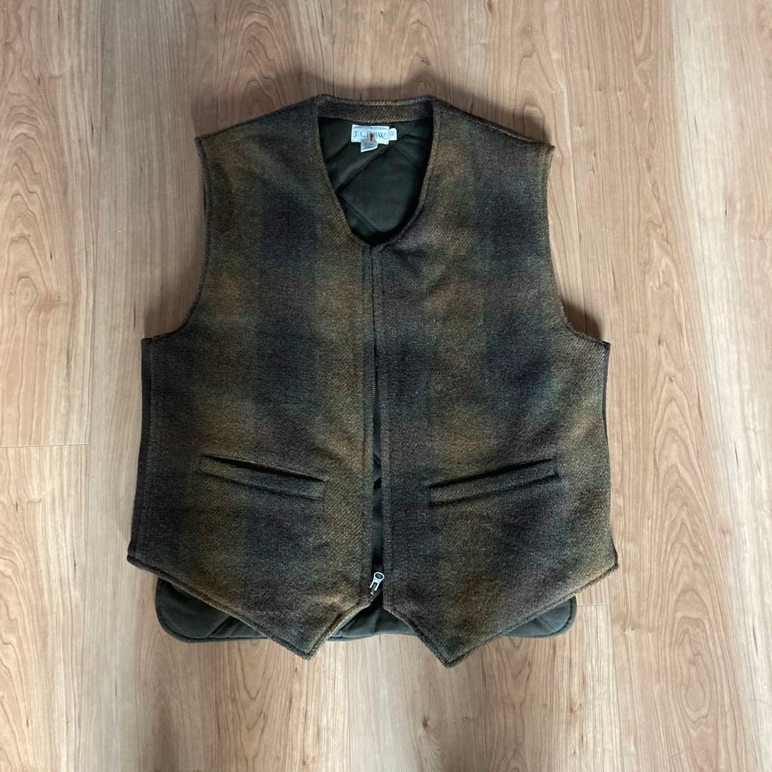 美品❗️90s j.crew ジェイクルー　オンブレ　ベスト　中綿　M