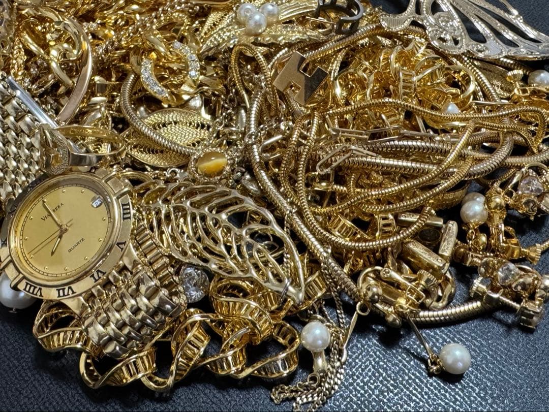 K18 SVコンビ ゴールドアクセサリー 時計 ネックレス 指輪等 まとめ売り