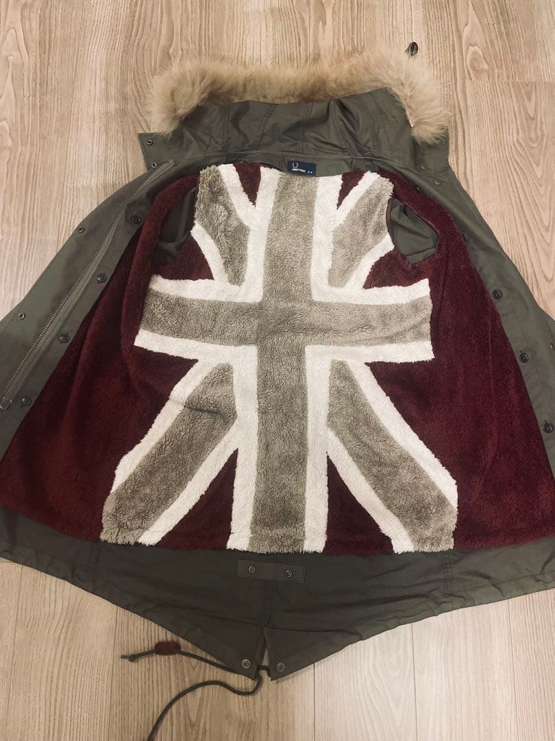 フレッドペリー　モッズコート ユニオンジャックライナー、ファー付き