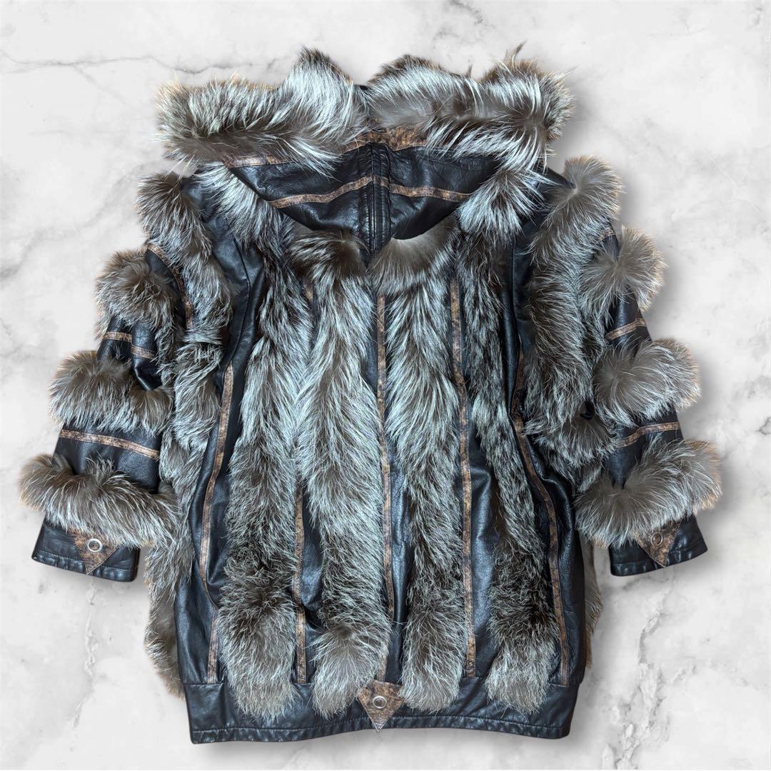 希少 TP.DOTHILIEN 毛皮 ミンク ファー × レザー 切替 コート