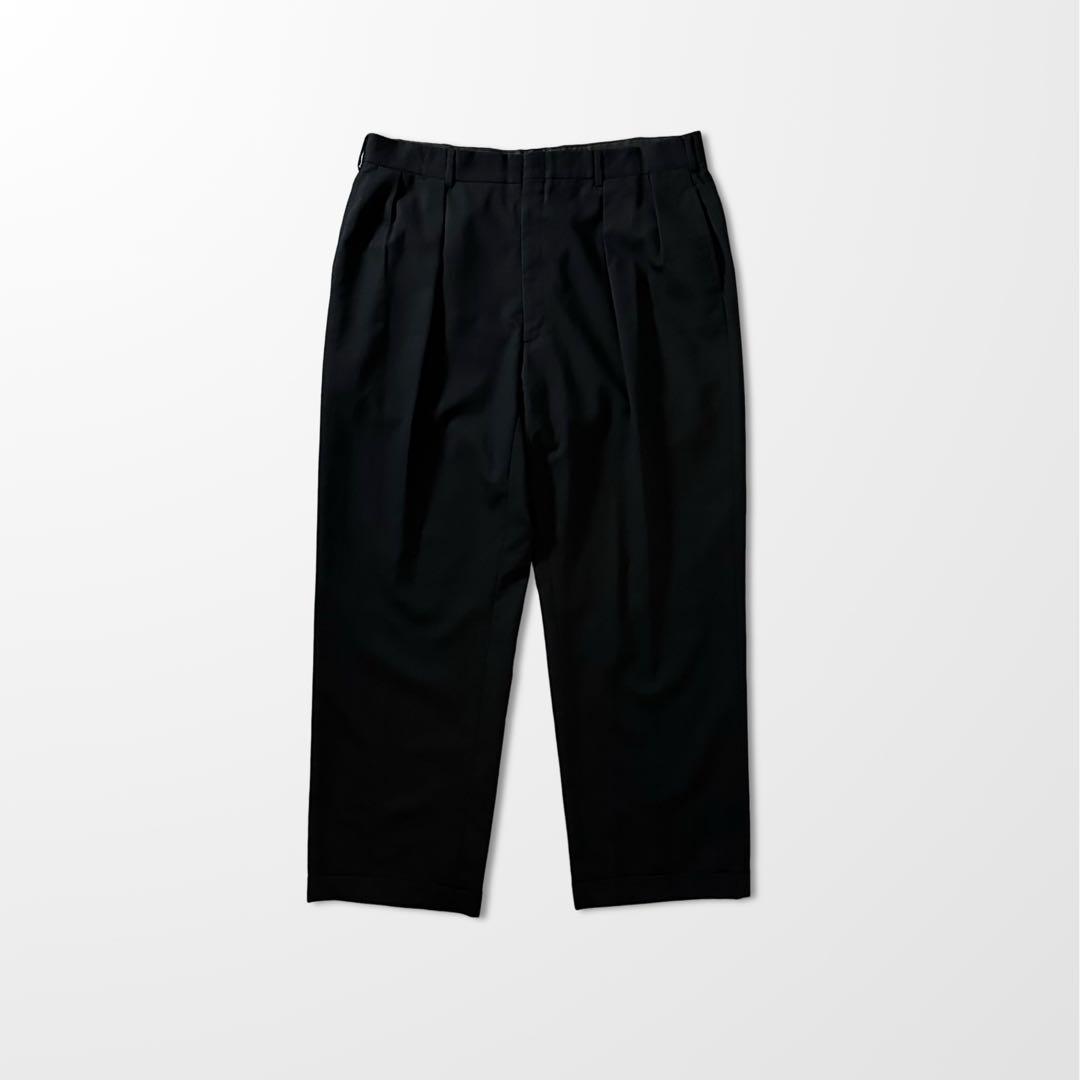 ポロ ラルフローレン ウール 黒 スラックス W36 ブラック 古着　ワイド