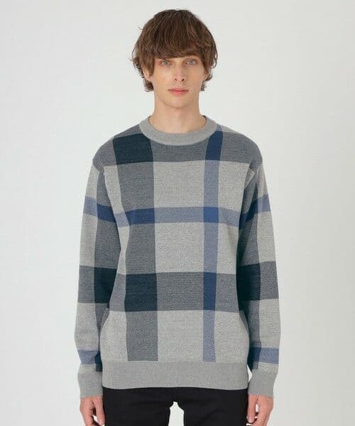 M◇新品未使用◇メランジクレストブリッジチェックニット