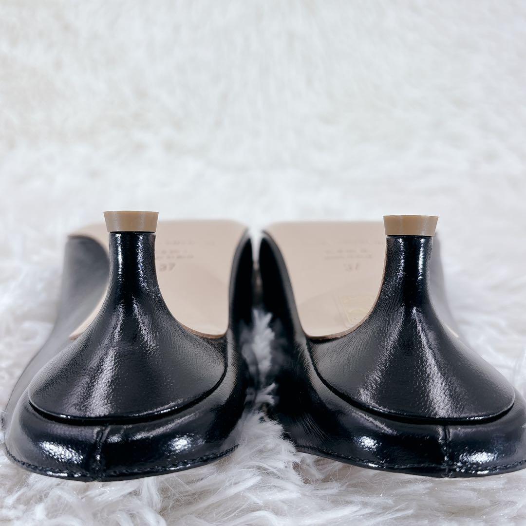 未使用級 FABIO RUSCONI ポインテッドトゥ ストラップミュール 黒