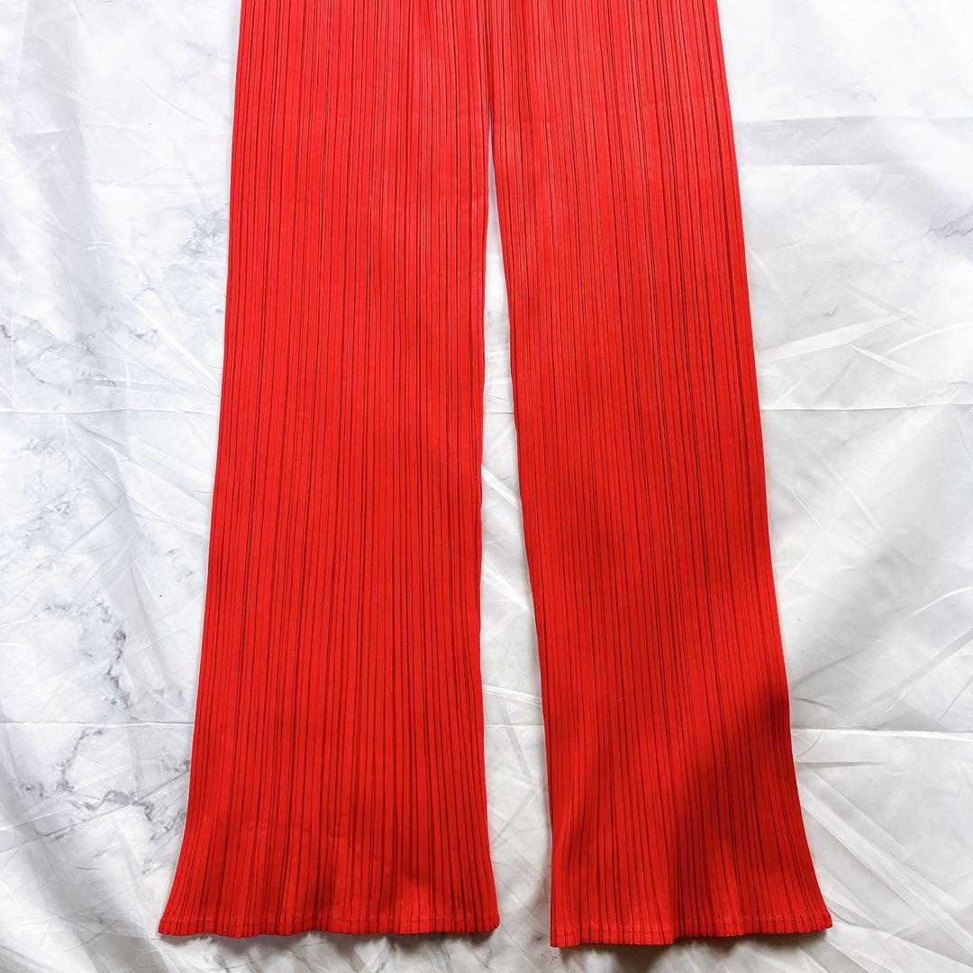 極美品✨ プリーツプリーズ イッセイミヤケ パンツ レッド サイズ3 日本製