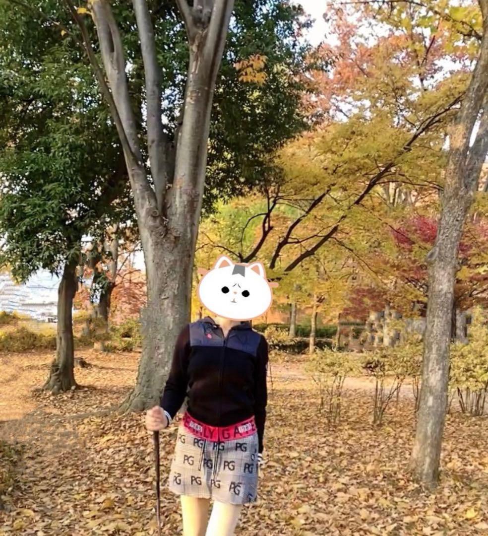 美品　パーリーゲイツ ニットジャケット　パーカー　0 ネイビー　ピンク