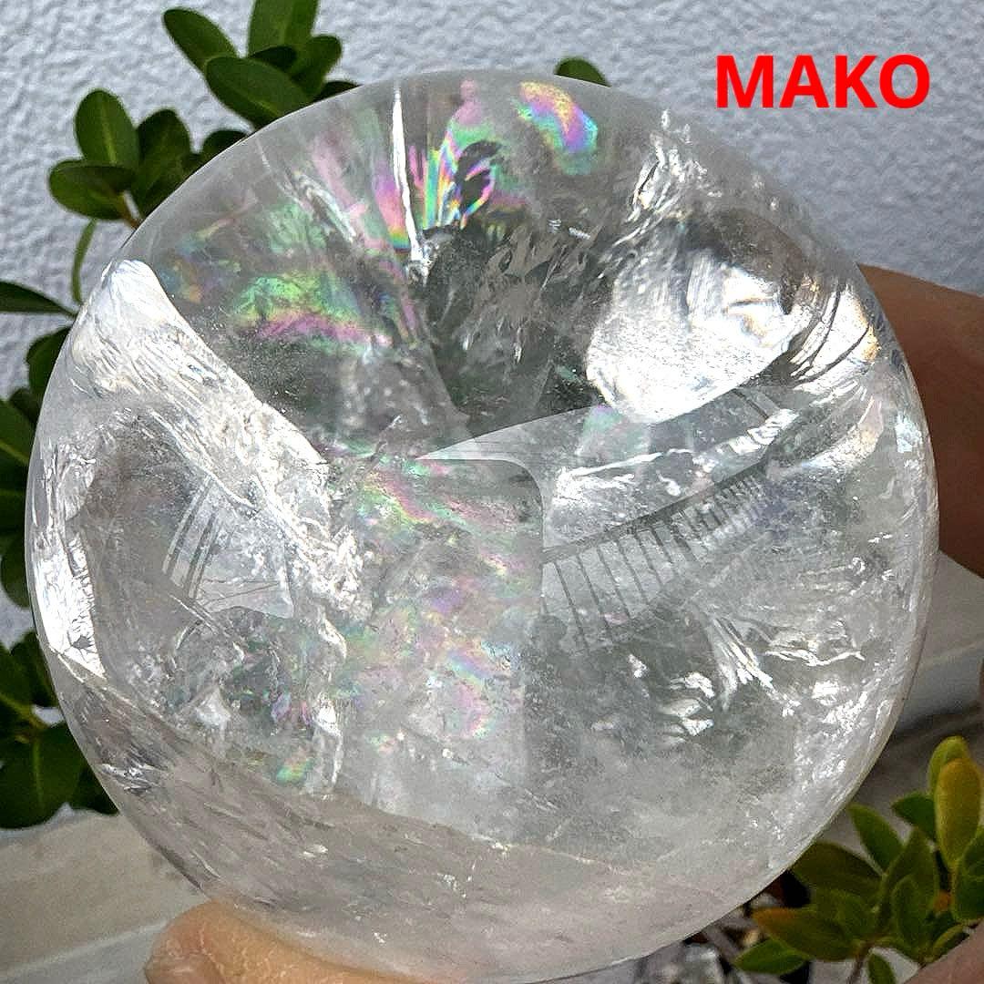 M1846☆水晶丸玉86mm921g☆アイリスクォーツ☆天然石☆N51002