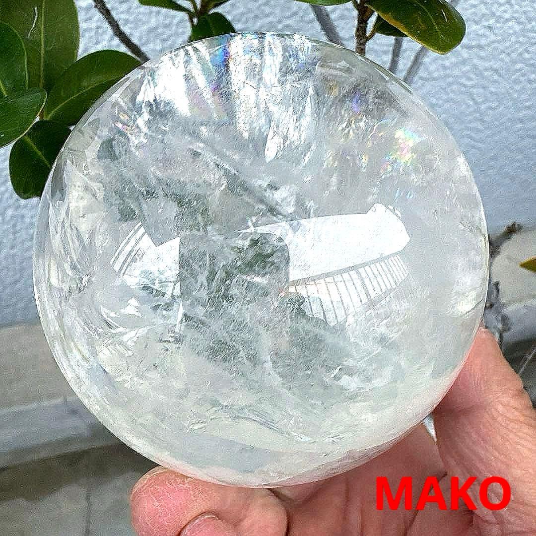 M1846☆水晶丸玉86mm921g☆アイリスクォーツ☆天然石☆N51002
