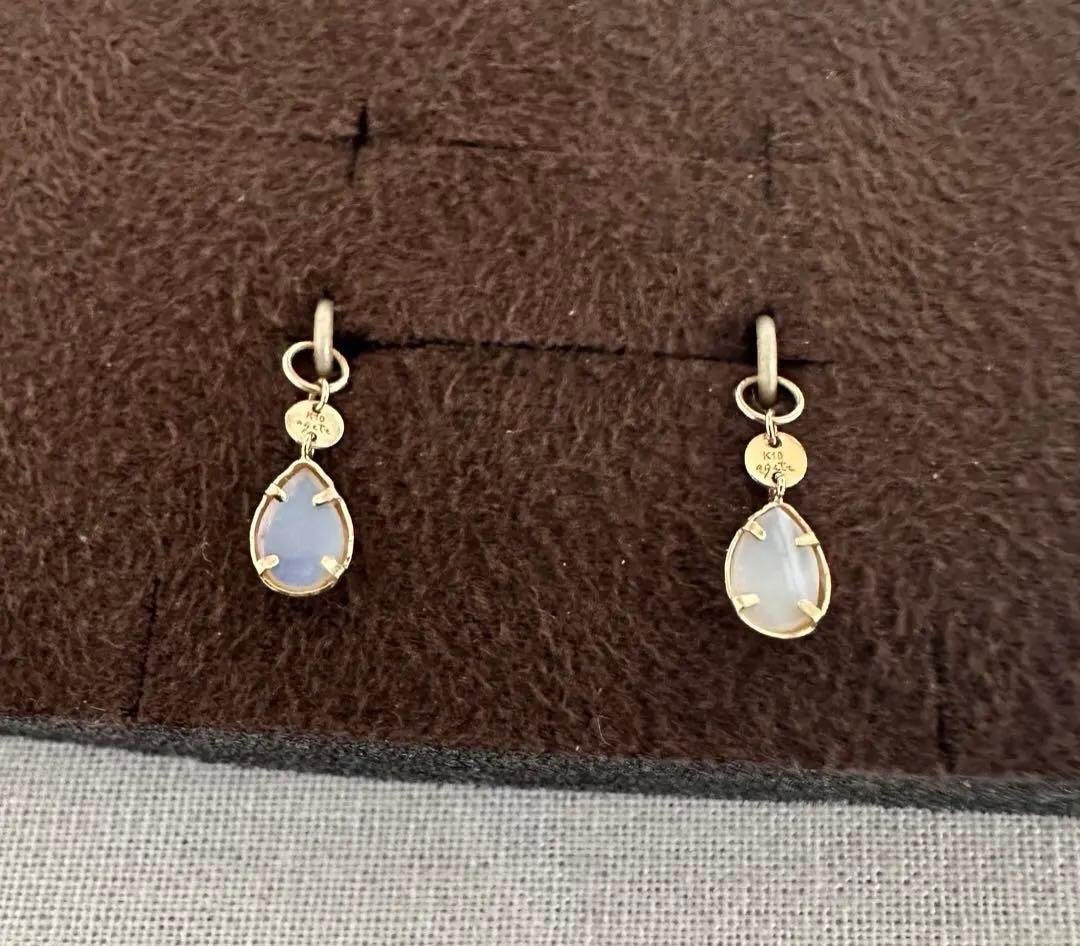 agete アガット　K10オパールピアスチャーム　イヤリングチャーム　箱付き