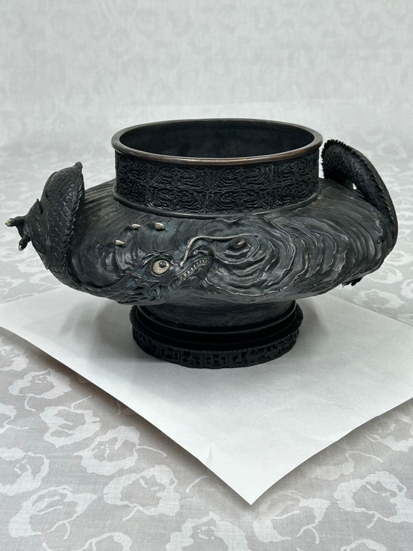 銅　壺　龍　アンティーク　骨董 コレクション 古美術