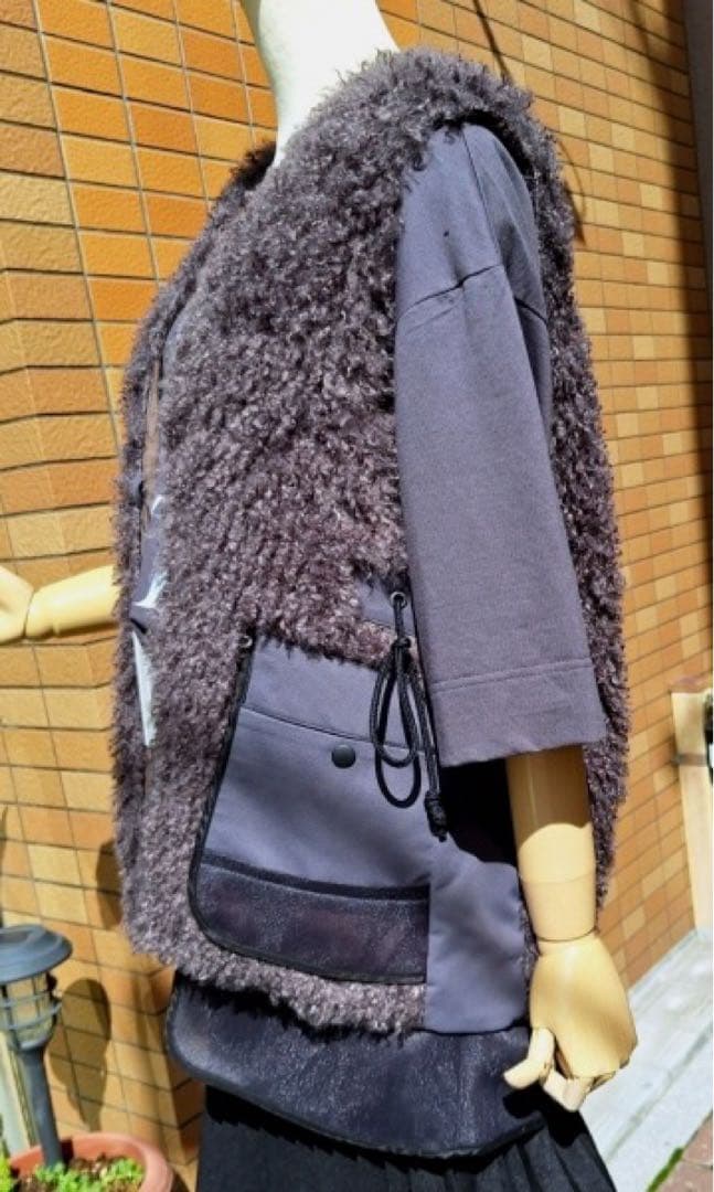 Design aera エコムートンファーベスト.*˚‧新品未使用品