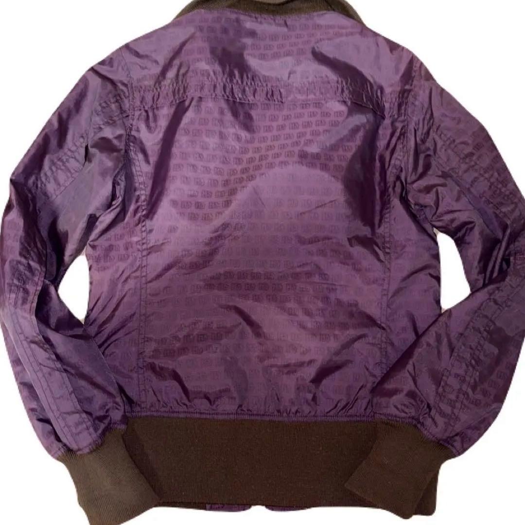 初期ヒス♬ナイロンジャケット紫茶色赤y2k00s総柄ma-1スタンドネック短丈