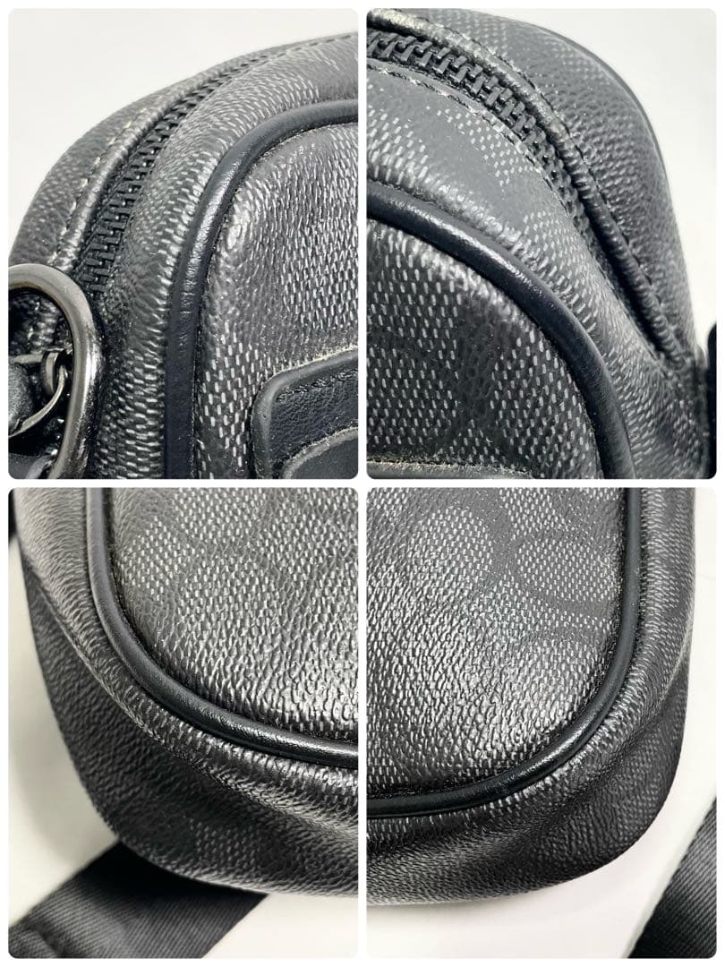 コーチ シグネチャー ショルダーバッグ ロゴ 大容量 多機能 PVC 斜めがけ