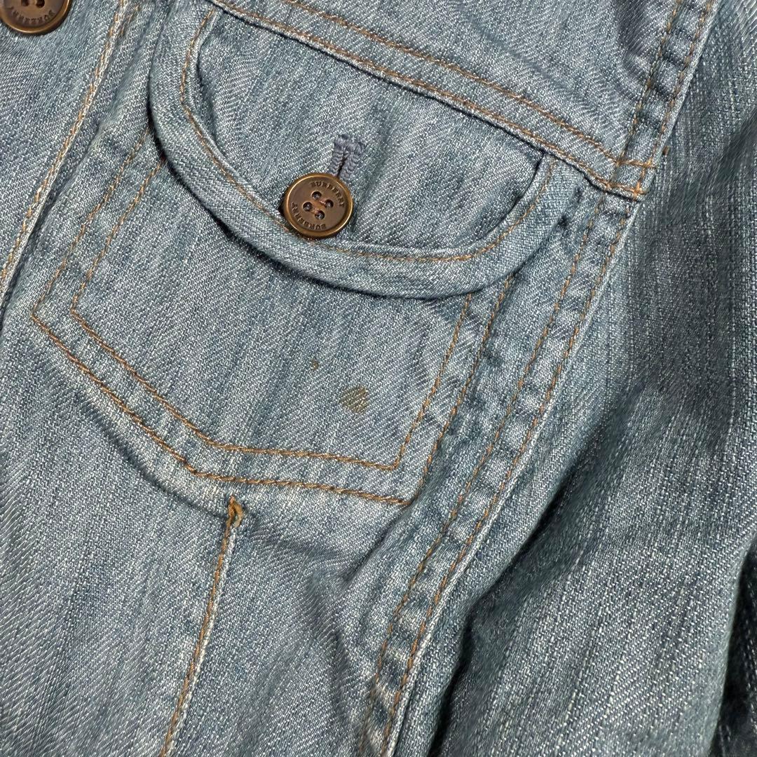 美品✨バーバリーロンドン デニムシャツ ノバチェック 刺繍 ストレッチ 三陽商会