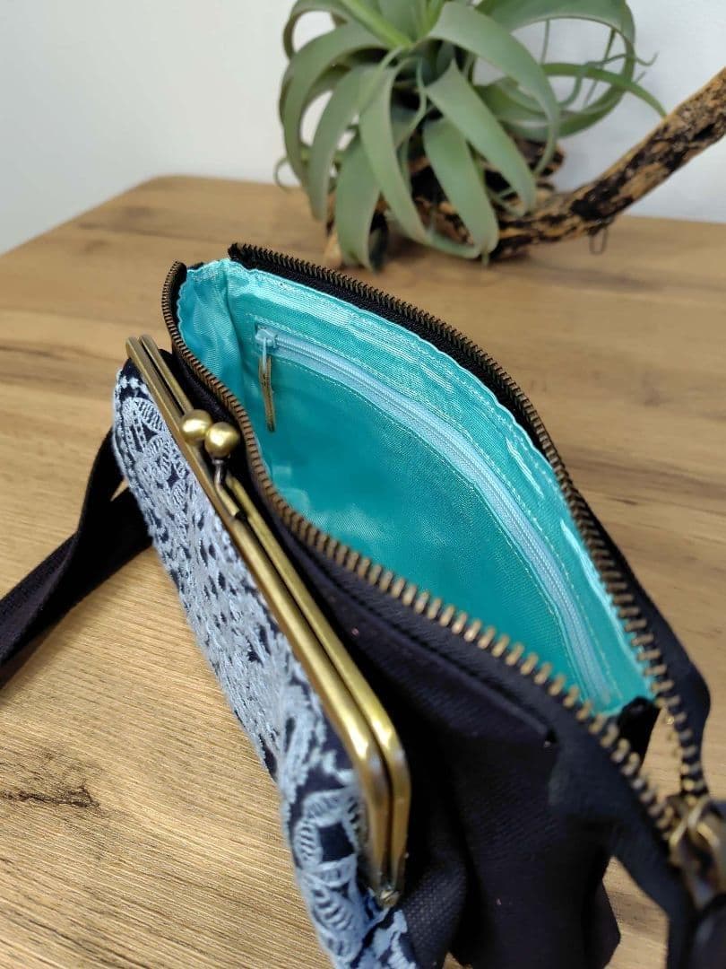 【専用】/forest tileフォレストタイル　ネイビー/がま口お財布ポ