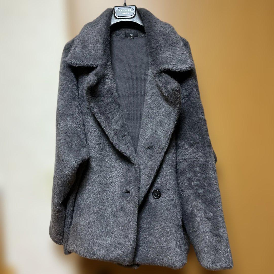 plst プラステ フェザーヤーンニットコートMサイズ試着のみ