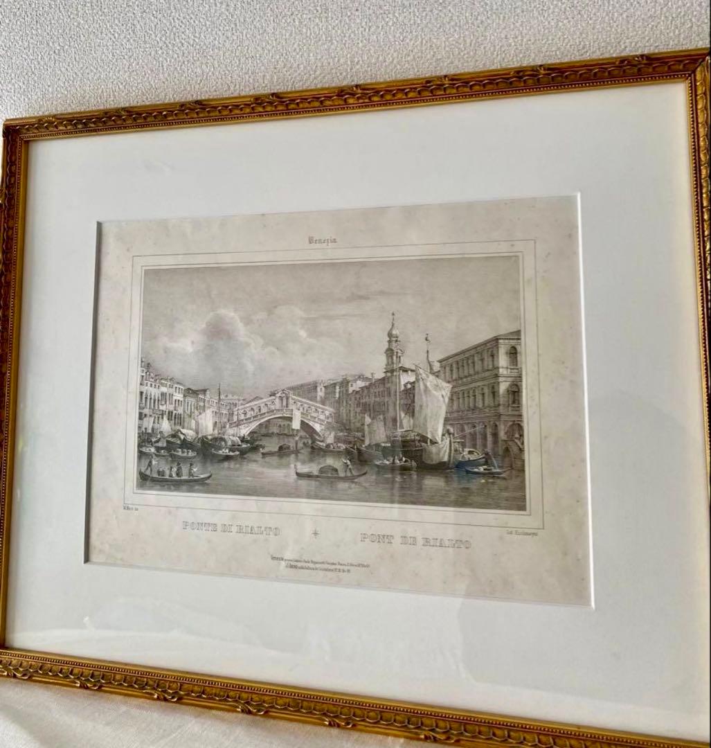 期間限定価格❗️1800年後半　銅版　ベネチア　パリの高級アンティーク画廊で購入