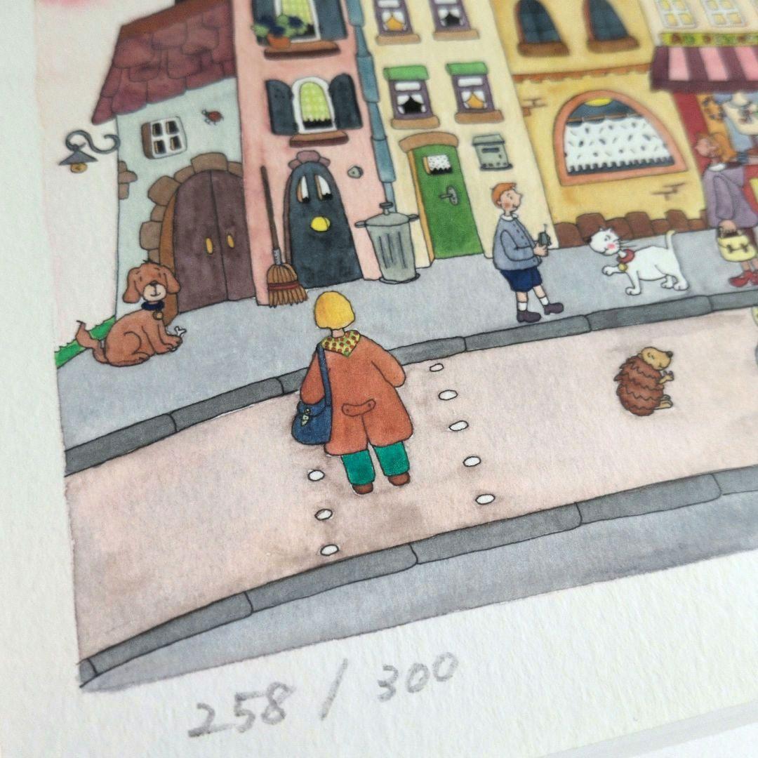 Clyv クリーブ版画「粋な町」258/300 鉛筆サイン　ジクレー フランス