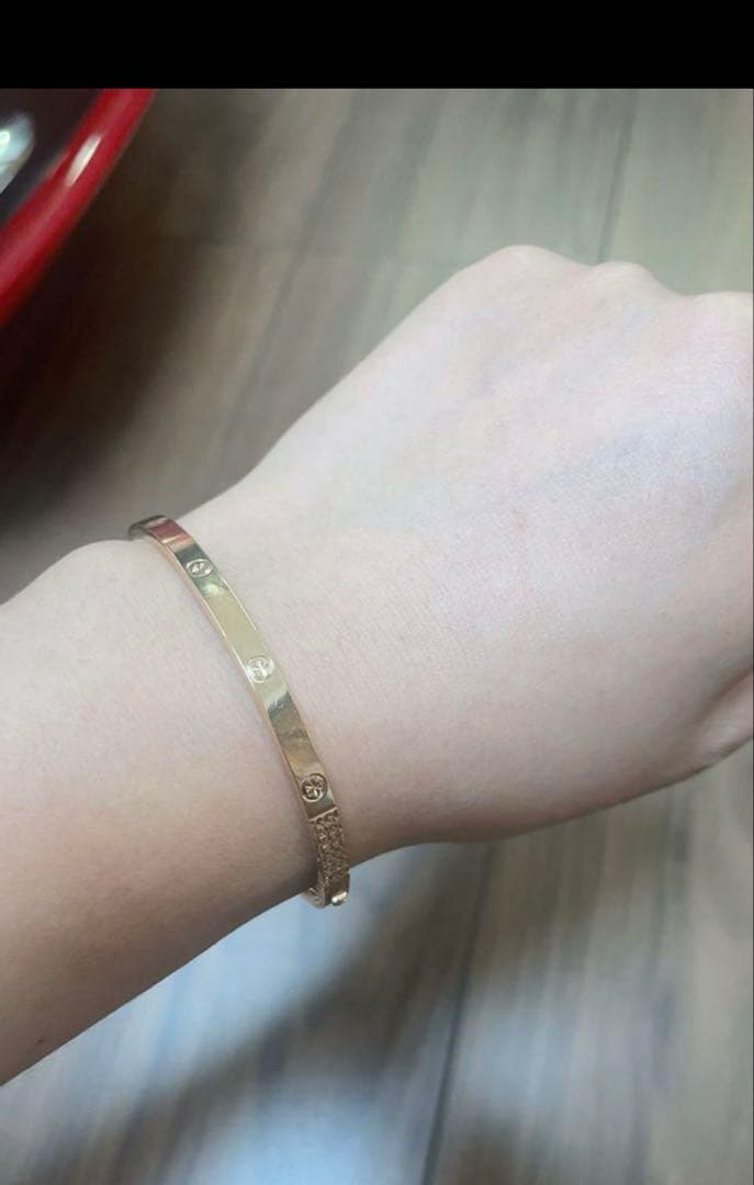 専用　中古　AU750 ピンクゴールド　バングル　菱形リング　2点セット