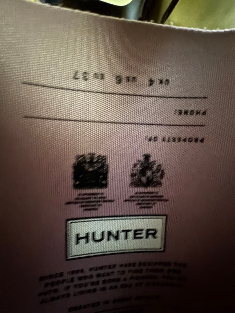 23cm HUNTER 薄いピンク　バックル付きロングブーツ