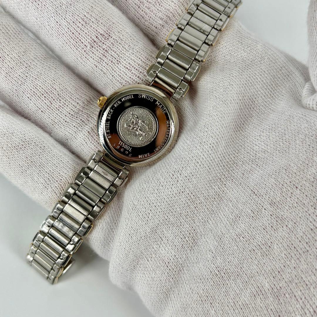 【稼働品】BURBERRY 11500L SS/GF 白 QZ レディース腕時計