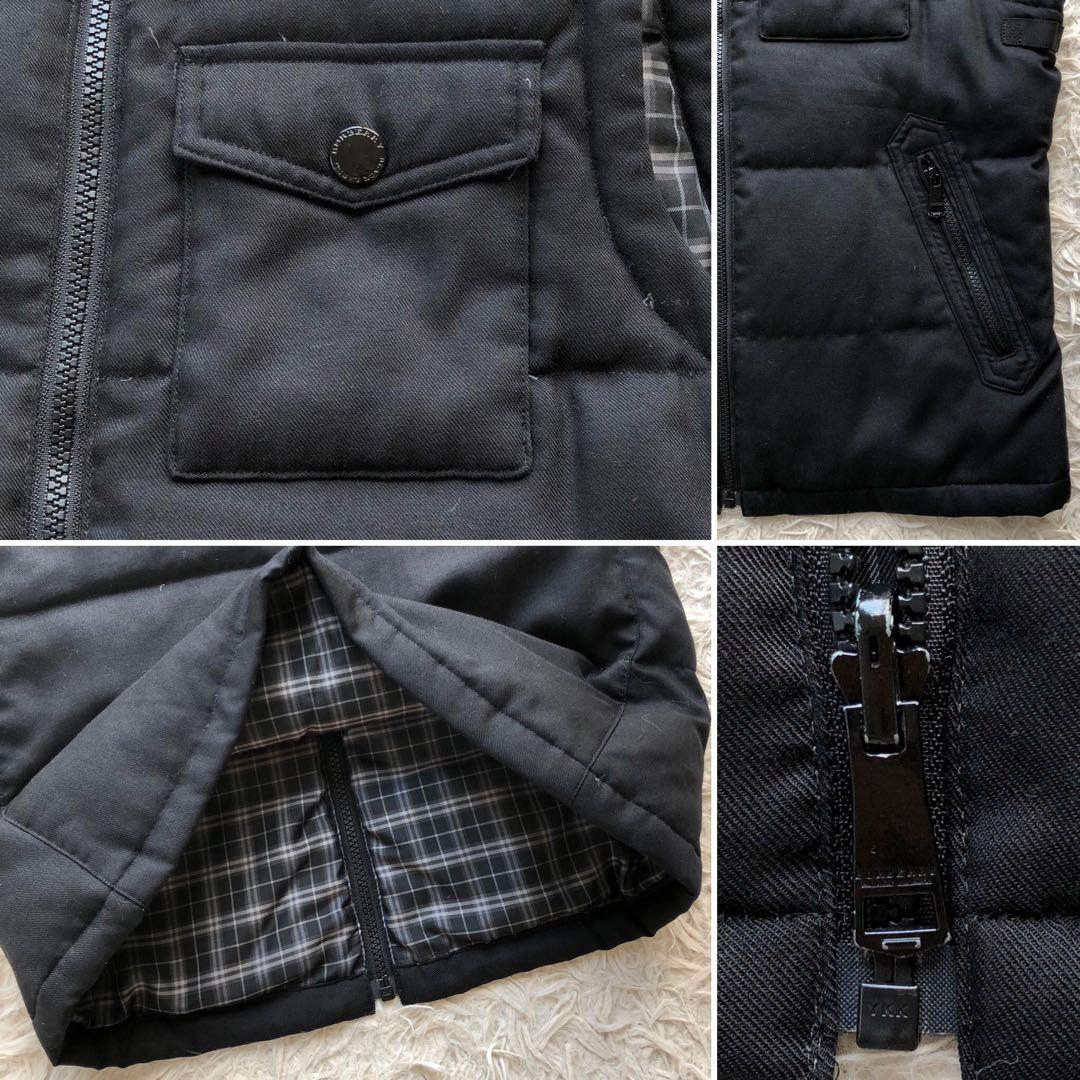 バーバリーブラックレーベル　ダウンベスト　黒　ホワイトグースダウン　L