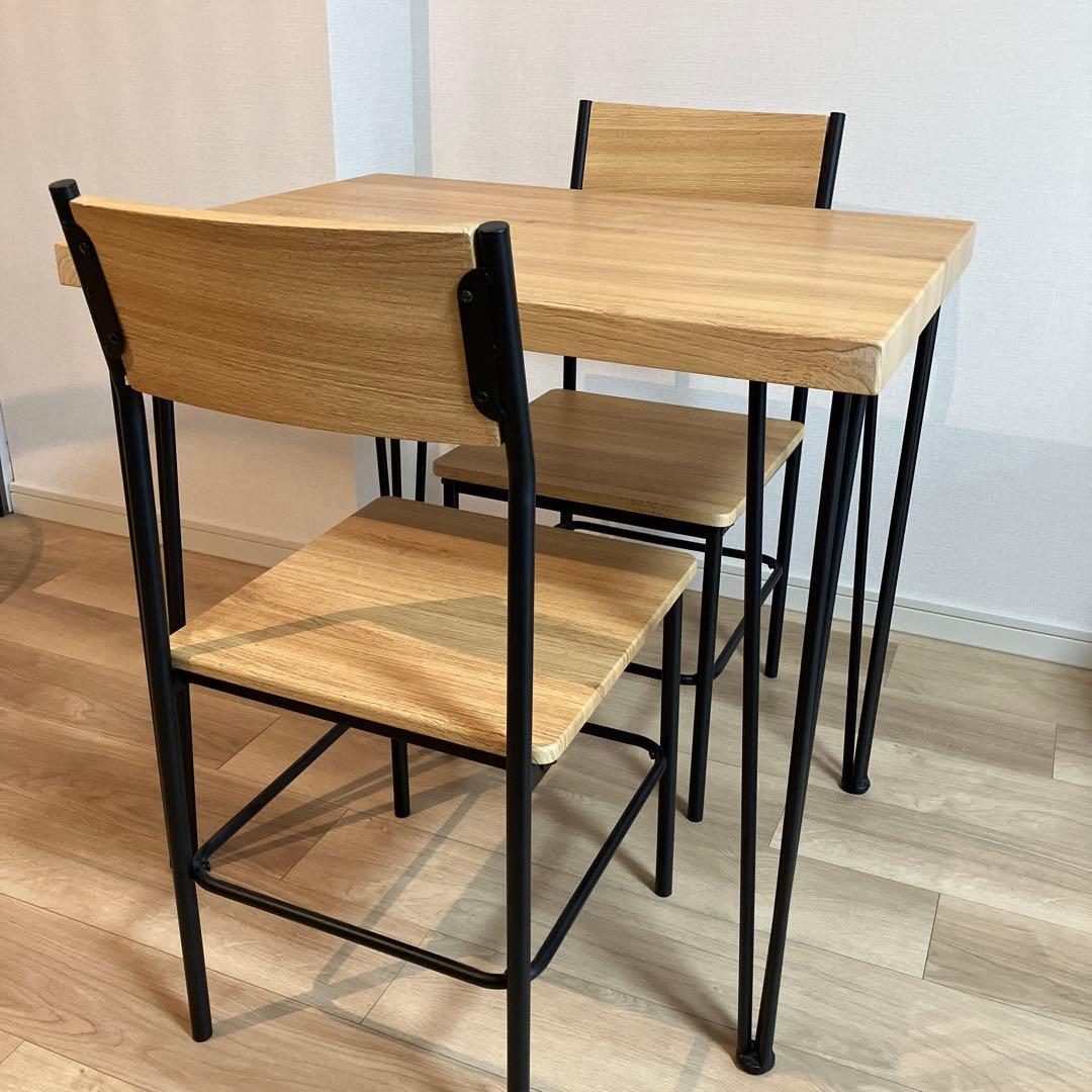 ワンルーム】コンパクト ダイニングテーブル椅子セット　2人用