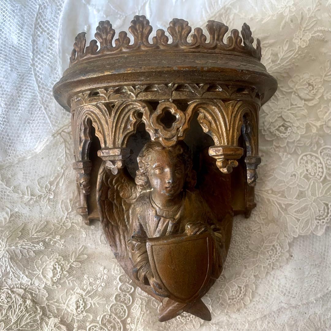 【レア】真鍮製天使のコンソール壁掛けエンジェル　フランスアンティーク