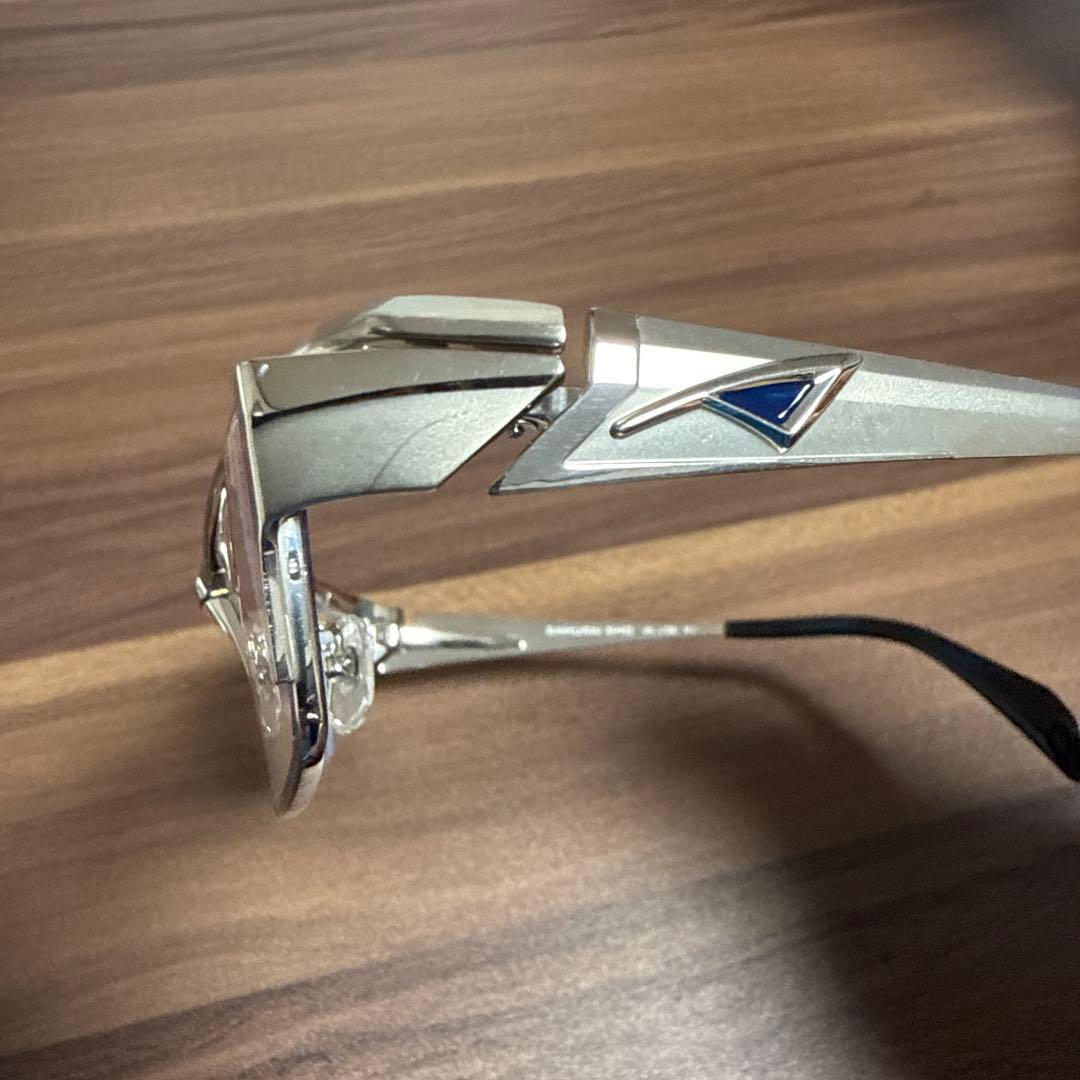 サムライ翔　シルバーメタルフレーム度付きメガネ