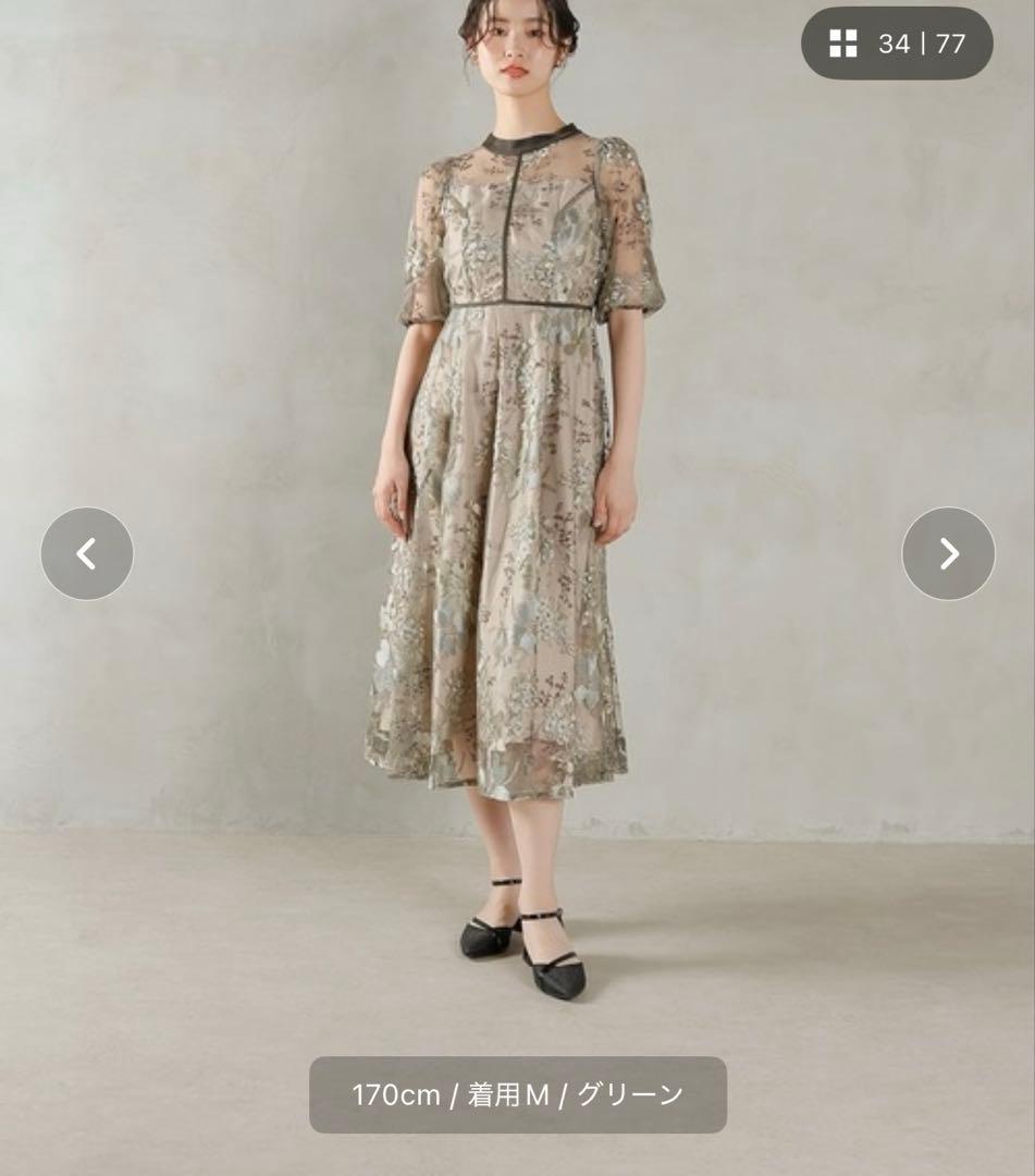 kana 花柄刺繍ドレス