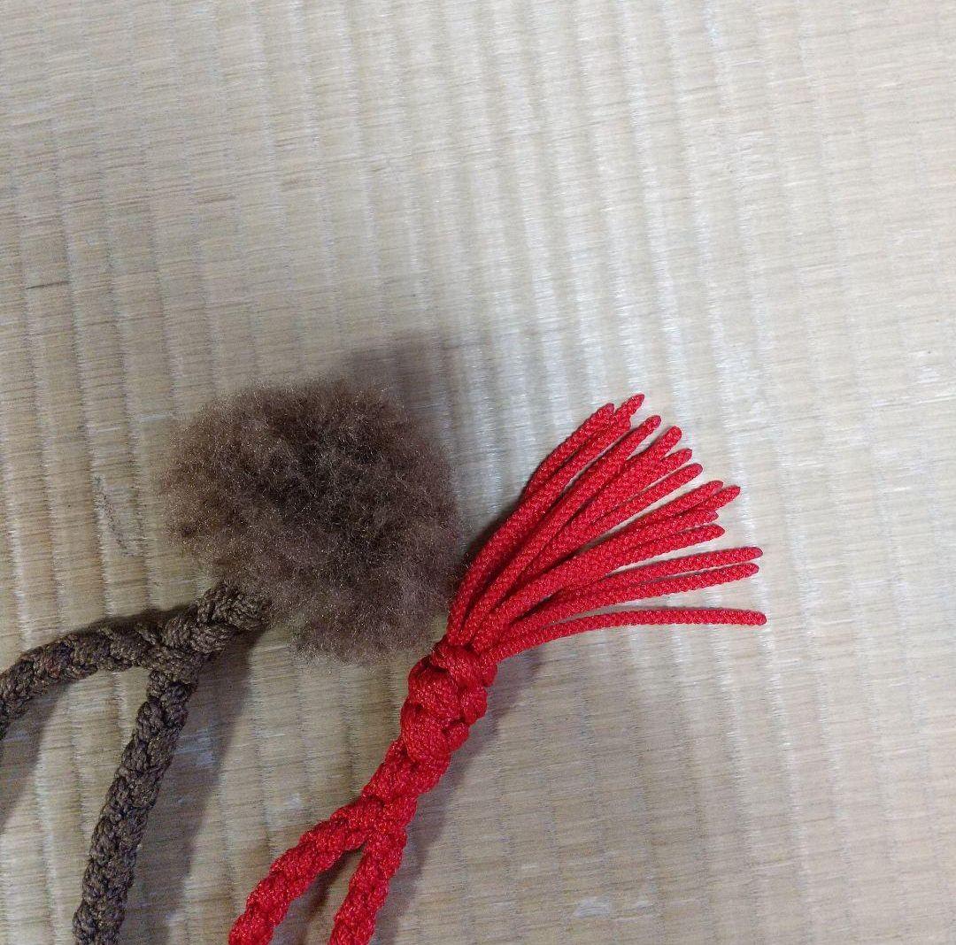 法螺貝　袋　大　赤　七宝編み