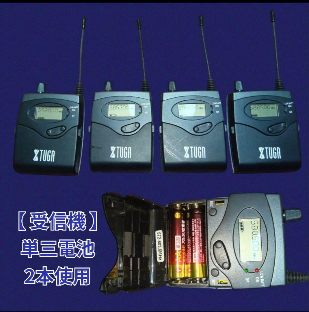 【イヤモニ】インイヤーモニターシステム XTUGA RW-2080 ×2受信機4