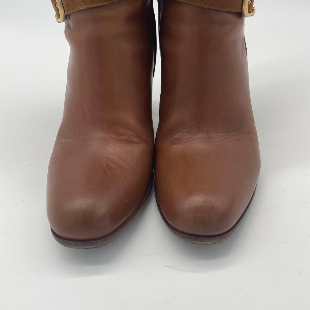 SARTORE ブーツ レザー スエード バックル ヒール 高級 サイドジップ