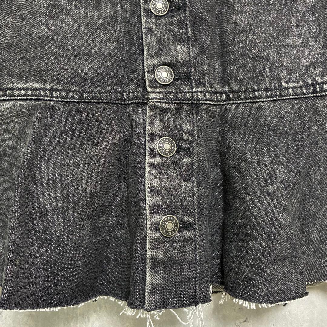 DIESEL フレアデニムミニスカート 26 ブラック インパン付 ショーパン